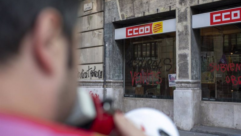 La fachada de una sede de CCOO en Barcelona, en una imagen de archivo. | Lorena Sopêna - Europa Press ep la fachada de una sede de ccoo en barcelona en una imagen de archivo