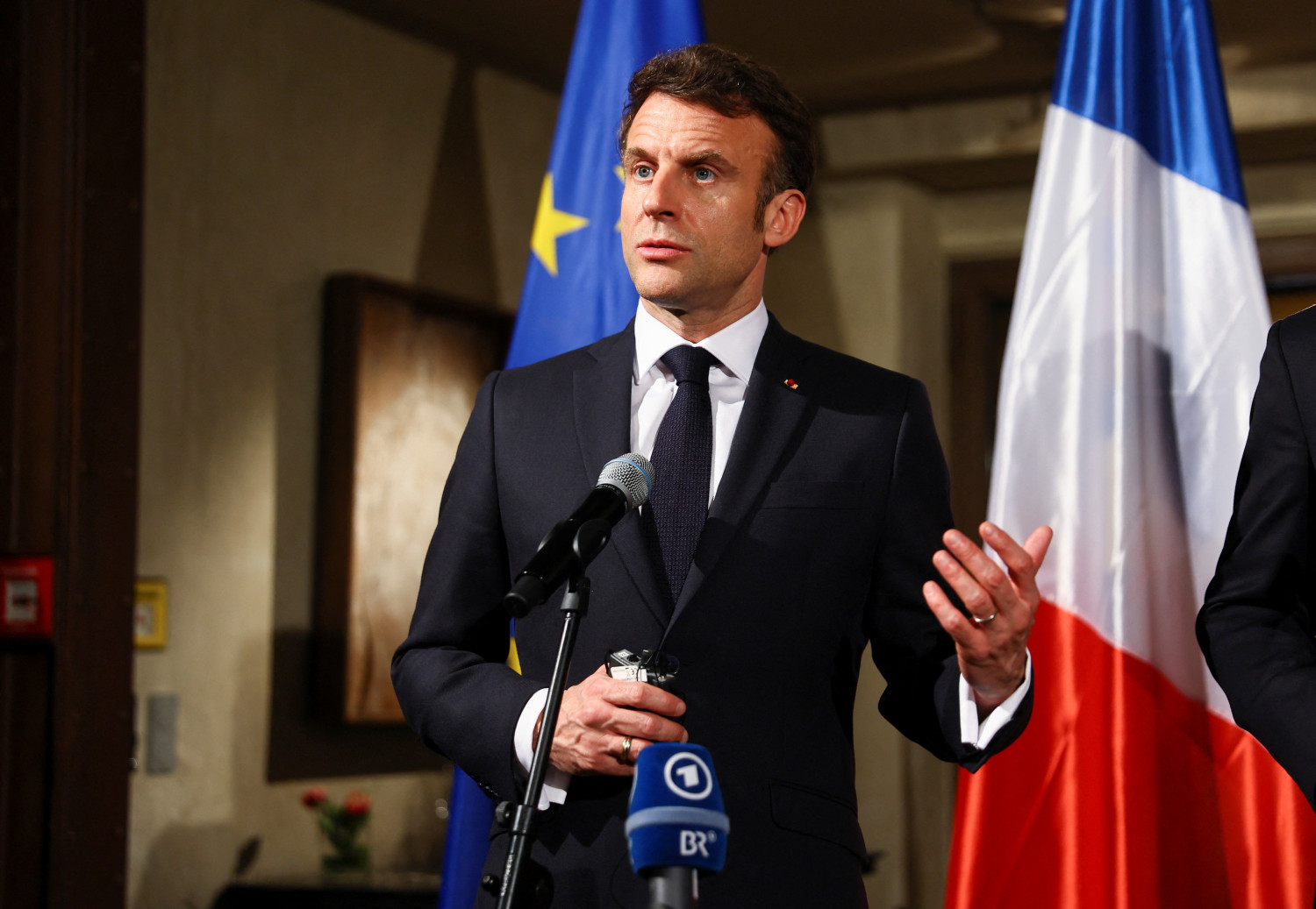 photo d archives du president francais emmanuel macron lors de la conference de munich sur la securite 