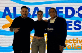 ep de izda a dcha el chef miguel f vidal la futbolista alba redondo y el gerente de pesca espana