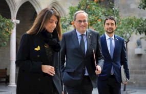 ep el presidente de la generalitat quim torra con los consellers meritxell budo y dami calvet en la ep el presidente de la generalitat quim torra con los consellers meritxell budo y dami calvet en la