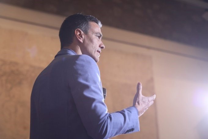ep el presidente del gobierno en funciones pedro sanchez en un mitin en segovia de la precampana del