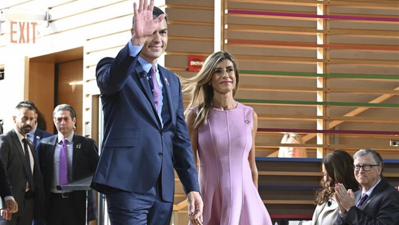 El presidente del Gobierno en funciones, Pedro Sánchez y su mujer, Begoña Gómez, a su llegada al acto Goalkeepers de la Fundación Bill y Melinda Gates, en Nueva York (EE.UU), a 25 de septiembre de 2019. | Moncloa ep el presidente del gobierno en funciones pedro sanchez y su mujer begona gomez a su llegada al