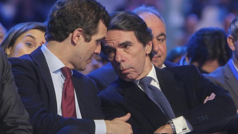 ep ex presidentegobierno jose maria aznarpresidentepp pablo casado hablan durantesegunda jornadala convencion nacionalpp espanalibertad