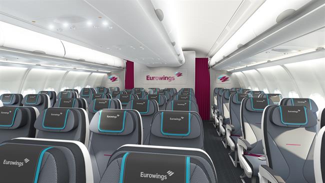 Interior de la cabina de pasajeros de un avión de Eurowings. | EUROWINGS ep interiorla cabinapasajerosun avioneurowings