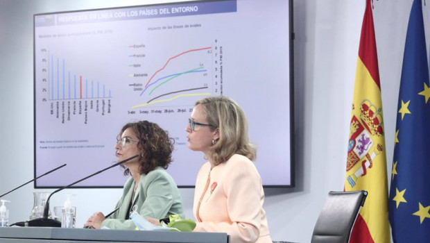 ep la ministra portavoz y de hacienda maria jesus montero i y la vicepresidenta y ministra de