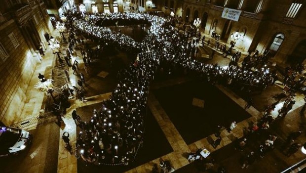 ep manifestacionplaza sant jaume pidiendolibertadsnchezcuixart