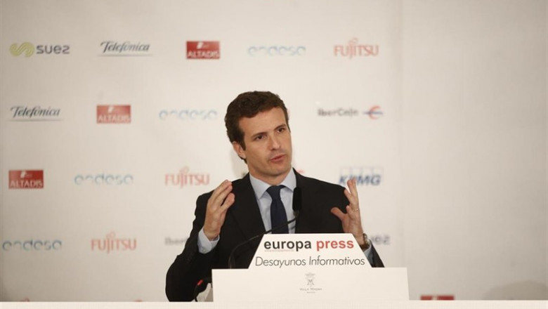 El presidente del PP, Pablo Casado, protagoniza un Desayuno Informativo de Europ | Eduardo Parra - Europa Press ep presidentepp pablo casado protagonizadesayuno informativoeurop
