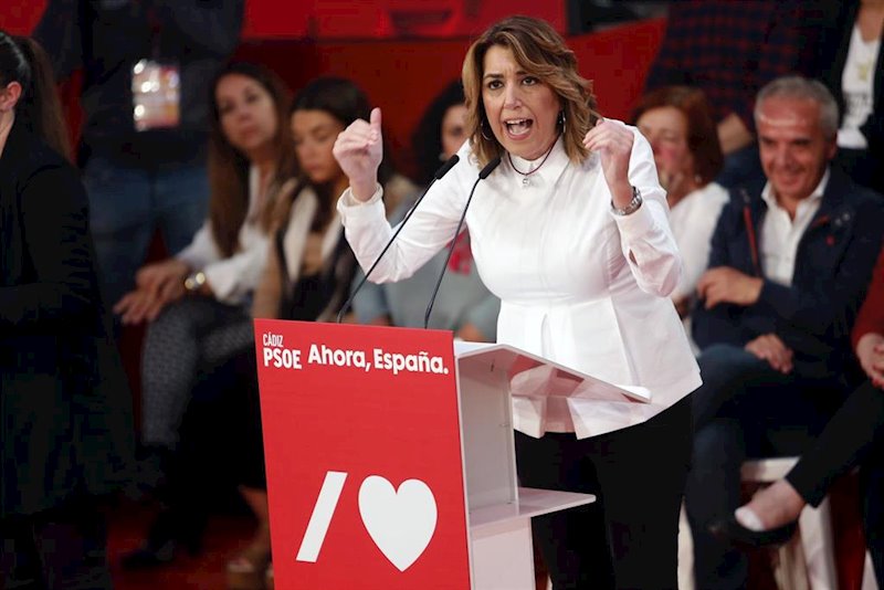 ep susana diaz en un mitin en cadiz