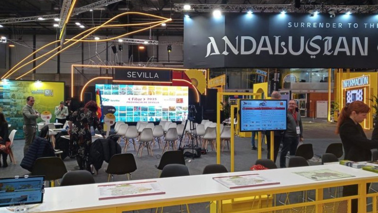Vista del pabellón 5 de Ifema, que ocupa en su totalidad Andalucía, desde el stand de la Diputación, en la edición del pasado año. | EUROPA PRESS ep vista del pabellon 5 de ifema que ocupa en su totalidad andalucia desde el stand de la diputacion