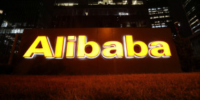 le logo du groupe alibaba vu dans son immeuble de bureaux a pekin 