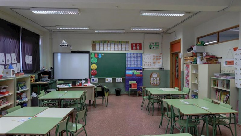 Aula de un colegio de Madrid cerrado tras la suspensión de las clases por el coronavirus. | Jesús Hellín - Europa Press - Archivo ep aula de un colegio de madrid cerrado tras la suspension de las clases por el coronavirus