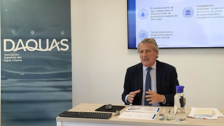 ep el presidente de la asociacion espanola del agua urbana daquas jesus maza en rueda de prensa este