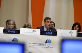 ep el presidente del gobierno en funciones pedro sanchez durante la reunion de alto nivel sobre