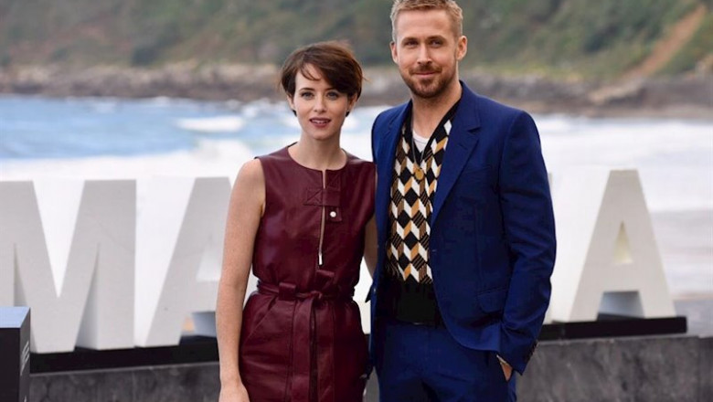 ep los actores claire foy y ryan gosling en el photocall de la pelicula first man de la seccion ep los actores claire foy y ryan gosling en el photocall de la pelicula first man de la seccion