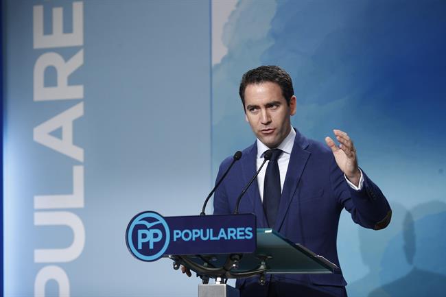 El secretario general del Partido Popular, Teodoro García, da una rueda de prens | Eduardo Parra - Europa Press ep secretario generalpartido popular teodoro garcia daruedaprens