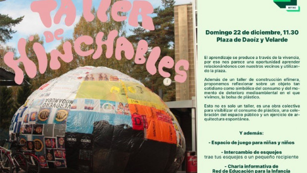 ep una semilla hinchable a base de bolsas de plastico germinara este domingo en la plaza de daoiz y
