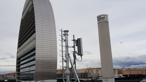 ep archivo   antena para cobertura 5g instalada en ciudad bbva por telefonica
