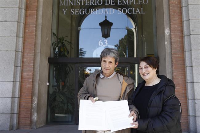 Iñaki Guevara y Berta Ojea, de la Unión de Actores, registran la huelga | EUROPA PRESS ep inaki guevaraberta ojea deunionactores registranhuelga
