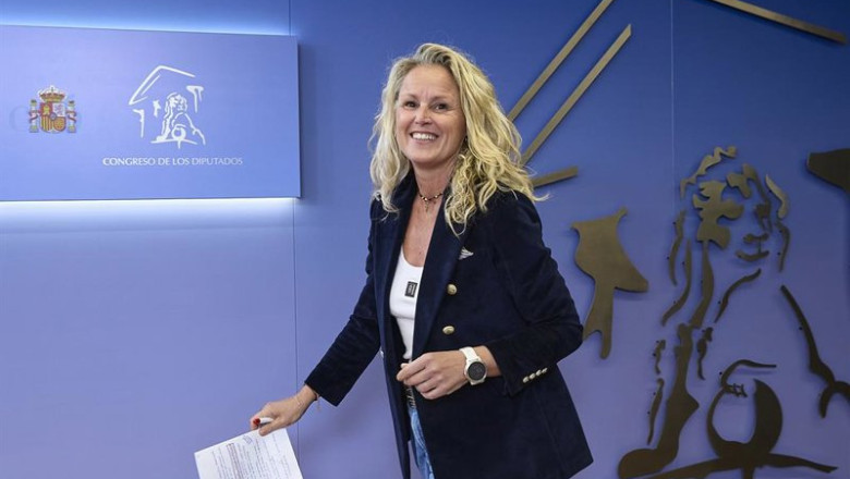 ep la diputada del psoe montse minguez ofrece una rueda de prensa en el congreso de los diputados a