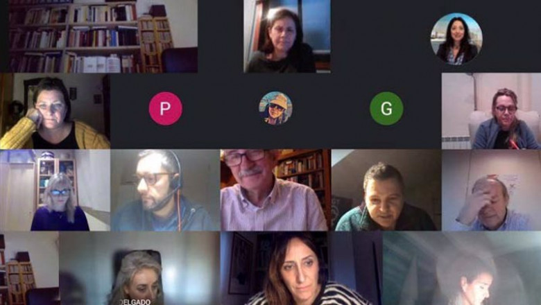 La mesa negociadora del convenio sectorial de banca, en su reunión virtual del 27 de enero. | CCOO SERVICIOS ep la mesa negociadora del convenio sectorial de banca en su reunion virtual del 27 de enero