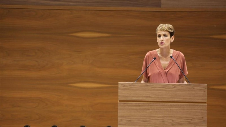 ep la secretaria generalpsncandidatapartidola presidencianavarra maria chivite pronunciadiscurso duranteprimera sesiondebatesu investidurala presidenciagobiernonavarraparlamento navarro