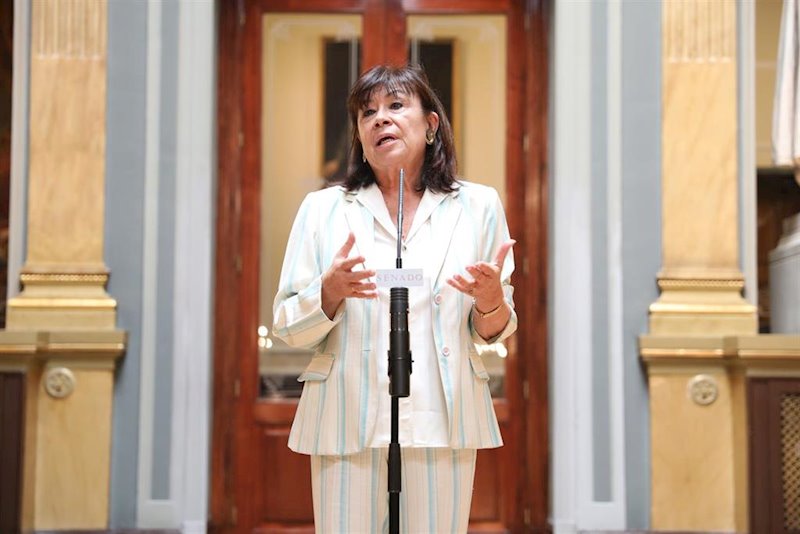 ep la vicepresidenta primera del senado y presidenta del psoe cristina narbona en rueda de prensa