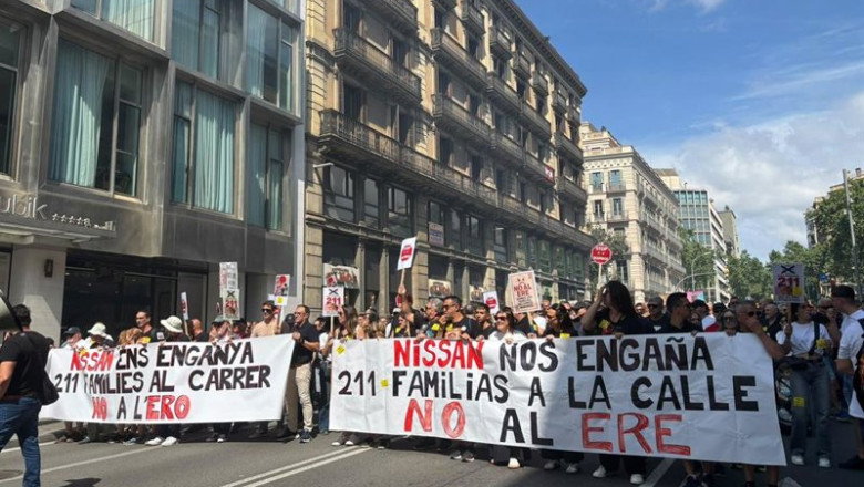 Manifestación de trabajadores de Nissan en Barcelona | EUROPA PRESS ep manifestacion de trabajadores de nissan en barcelona