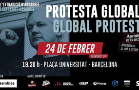 ep pancarta de la protesta global convocada en barcelona por la anc contra la extradicion del