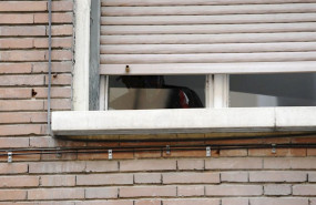 ep un hombre con mascarilla en la ventana de un edificio madrid