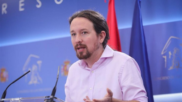ep el lider dunides podem pablo iglesias en roda de premsa despres de la seva reunio amb el rei