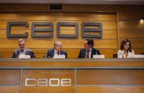 ep el ministro de industria y turismo jordi hereu el presidente de ceoe antonio garamendi la