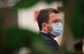 ep el presidente de la generalitat de cataluna pere aragons durante un coloquio organizado por el