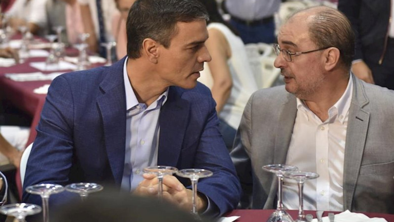 ep el presidente del gobierno de aragon javier lamban y el presidente del gobierno en funciones