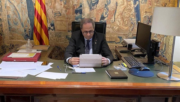 ep el presidente del govern quim torra en videoconferencia desde la casa dels canonges ep el presidente del govern quim torra en videoconferencia desde la casa dels canonges