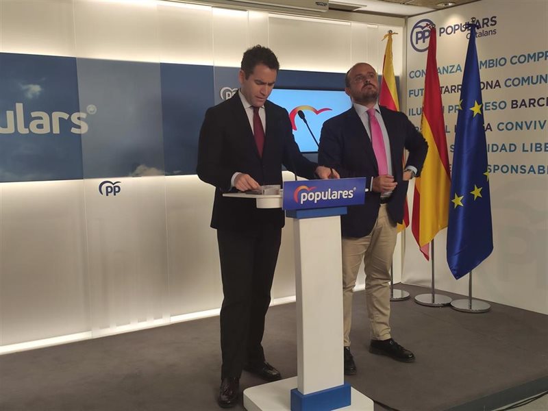 ep el secretari general del pp teodoro garcia egea i el president del pp catal alejandro fernandez