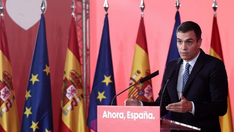 El secretario general del PSOE y presidente del Gobierno en funciones, Pedro Sánchez, durante su intervención en el acto de presentación del programa electoral de su partido para las elecciones del 10 de noviembre, en Madrid (España), a 7 de octubre de 20 | Eduardo Parra - Europa Press ep el secretario general del psoe y presidente del gobierno en funciones pedro sanchez durante su 20191007131909