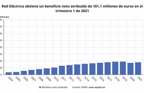 ep evolucion del beneficio neto de red electrica en el primer trimestre de cada ano
