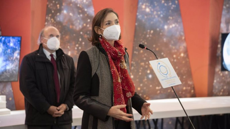 La ministra de Turismo, Reyes Maroto, interviene durante el acto de puesta en funcionamiento del Centro de Visitantes e Interpretación del Roque de los Muchachos, a 19 de diciembre de 2021, en la Palma, (España). | Europa Press ep la ministra de turismo reyes maroto interviene durante el acto de puesta en funcionamiento del