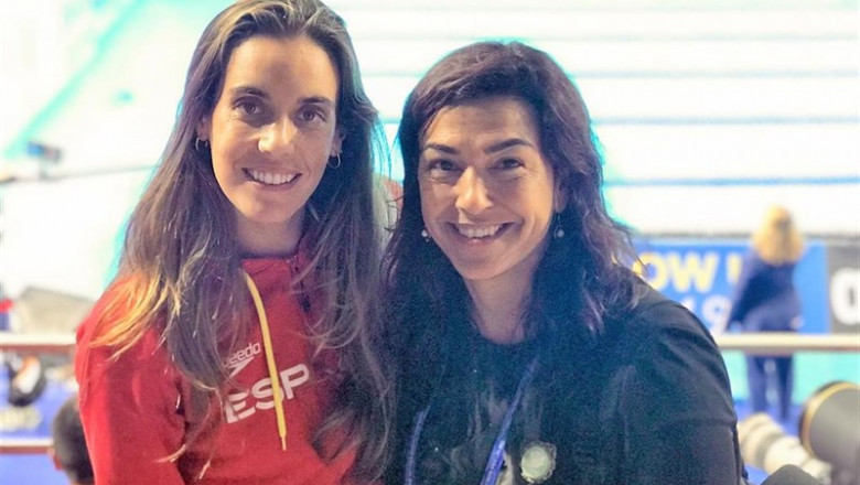 La nadadora Ona Carbonell junto a la presidenta del CSD, María José Rienda | CSD ep la nadadora ona carbonellapresidentacsd maria jose rienda