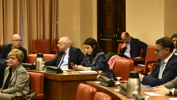 ep la portavoz del psoe en el congreso de los diputados adriana lastra consulta el movil durante la
