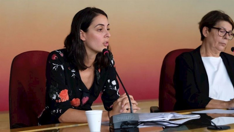 La portavoz mediática de Más Madrid en el Ayuntamiento, Rita Maestre, comparece en rueda de prensa junto a la edil del grupo, Inés Sabanés. | MÁS MADRID ep la portavoz mediatica de mas madrid en el ayuntamiento rita maestre comparece en rueda de prensa