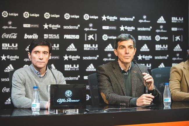 Marcelino y Muñiz en una rueda de prensa conjunta | LEVANTE UD ep marcelinomunizuna ruedaprensa conjunta