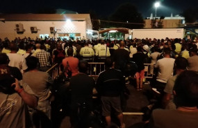 ep trabajadores de la empresa auxiliar del metal en una de las asambleas en la factoria de puerto