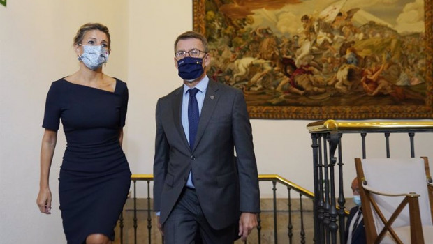 ep el presidente de la xunta alberto nunez feijoo y la vicepresidenta segunda del gobierno y