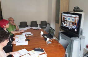 ep la consejera de salud santos indurain en la videoconferencia con el ministro salvador illa