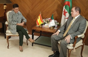 ep la ministra de asuntos exteriores ue y cooperacion arancha gonzalez laya con su homologo argelino