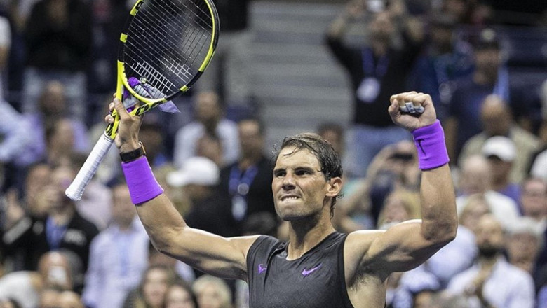 27 August 2019, US, New York: Spanish tennis player Rafael Nadal celebrates defeating Australian John Millman during their men's singles round of 128 match of the 2019 US Open Grand Slam tournament. Photo: Javier Rojas/Prensa Internacional via ZUMA/dpa | Javier Rojas/Prensa Internaciona / DPA ep 27 august 2019 us new york spanish tennis player rafael nadal celebrates defeating australian