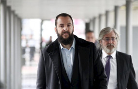 ep borja thyssen izq junto a su abogado a su llegada a los juzgados de lo penal de madrid donde va a