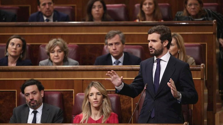 El líder del Partido Popular, Pablo Casado, durante una sesión de control al Gobierno en el Congreso | Eduardo Parra - Europa Press ep el lider del partido popular pablo casado durante una sesion de control al gobierno en el