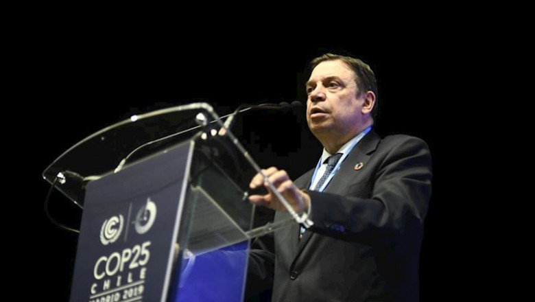 El ministro de Agricultura, Pesca y Alimentación en funciones, Luis Planas, interviene en la Reunión de Alto Nivel sobre Bosques de la Zona Azul durante la cuarta jornada de la Conferencia de Naciones Unidas sobre el Cambio Climático (COP25) | Óscar Cañas - Europa Press ep el ministro de agricultura pesca y alimentacion en funciones luis planas interviene en la reunion